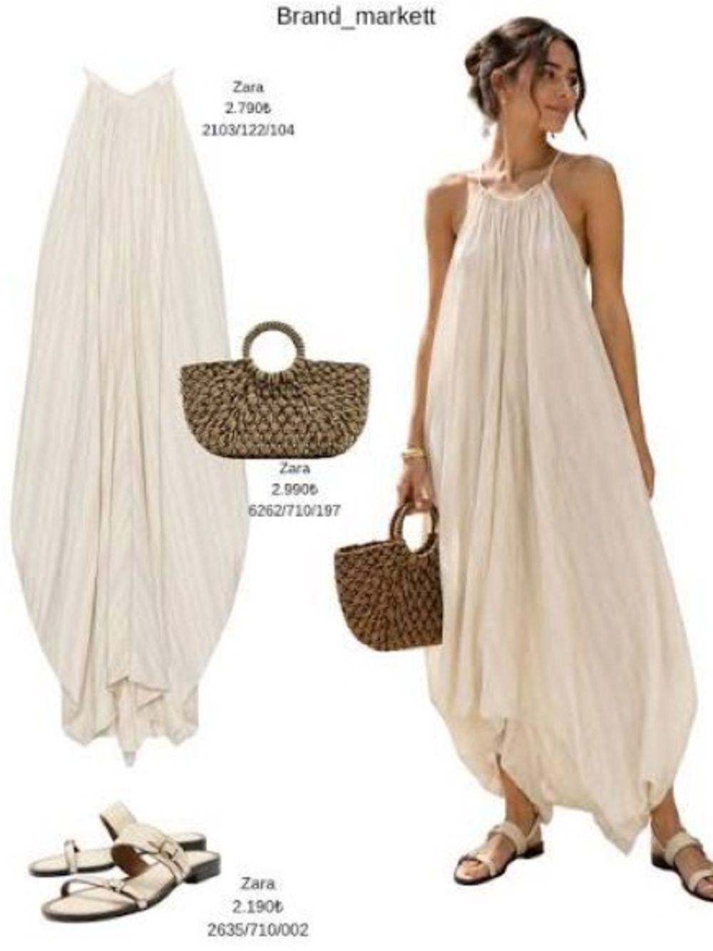 Zara Cream Halter Midi Dress - Picture 5 of 7